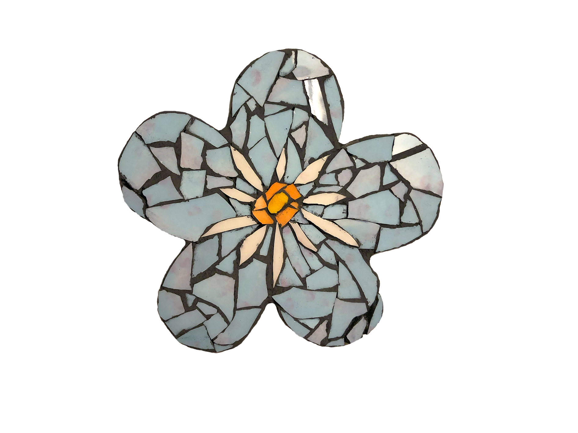 blue mosaic flower